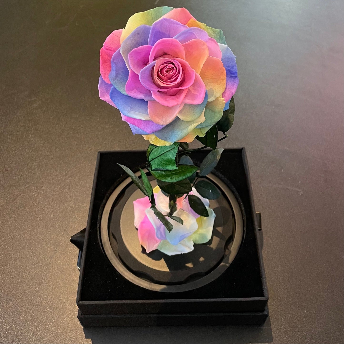Large Single Rose Everlasting Dome - Red