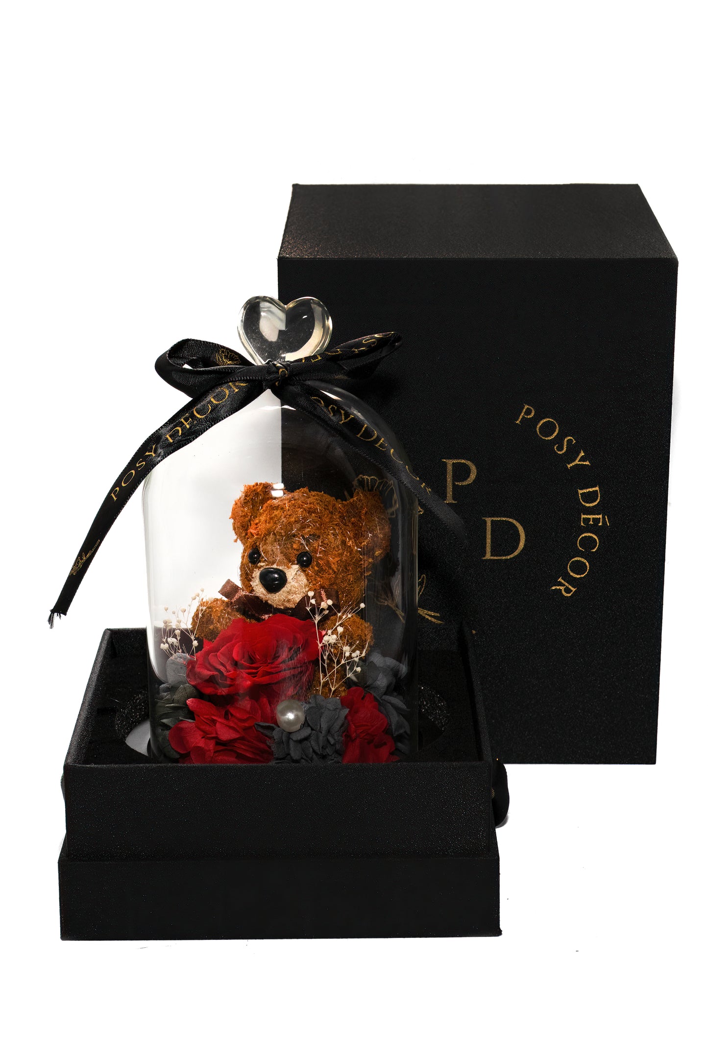 Teddy Bear Rose in Glass Dome