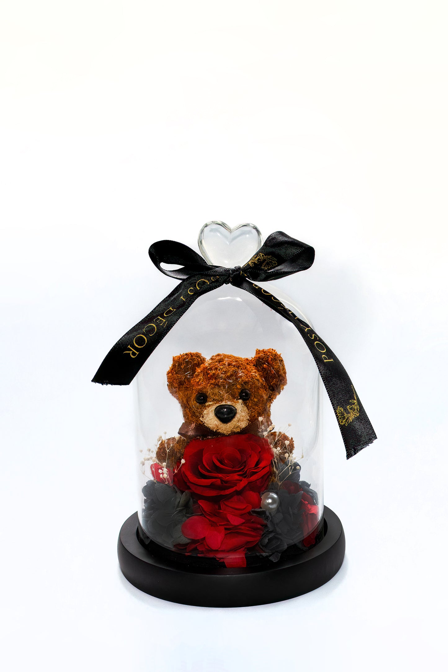 Teddy Bear Rose in Glass Dome