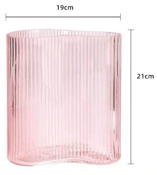 Swell Clear Vase - Pink