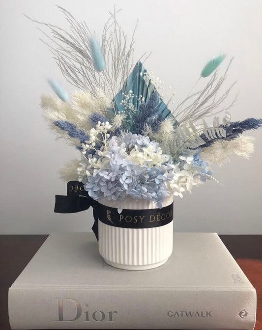 Aqua Dried Flower Arrangement